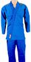 Gold Weave Blue BJJ Gi with Flags